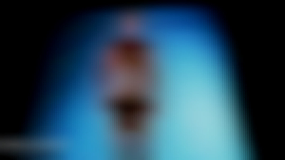 Ginger Martin shredded babe in red mesh top