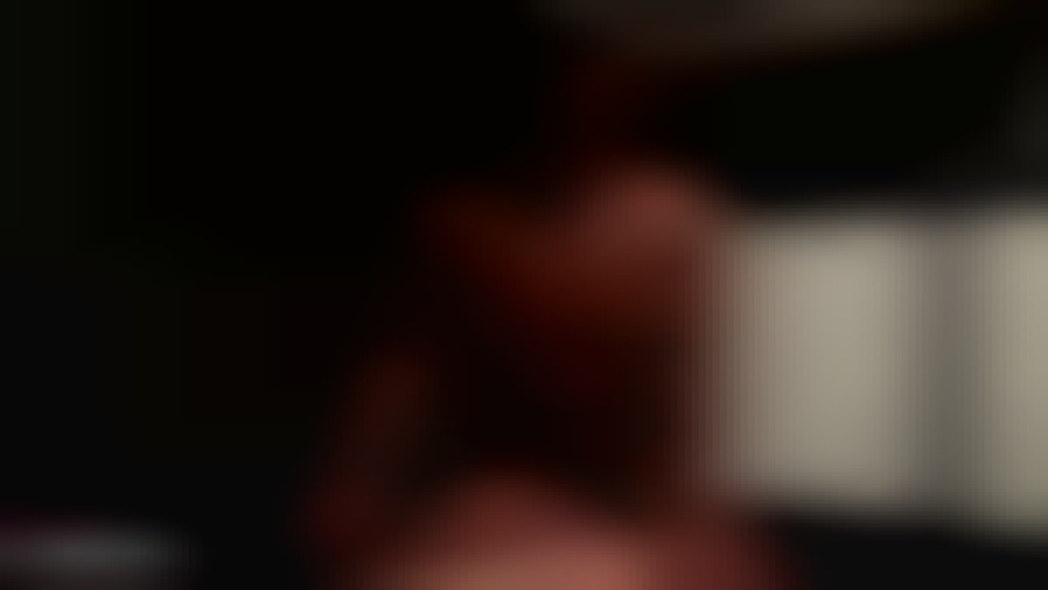 muscle girl on top ready to jerk a guy off